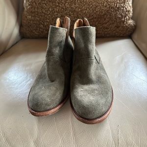 Kork-Ease Ryder Short Ankle Boots 6.5 Olive Suede